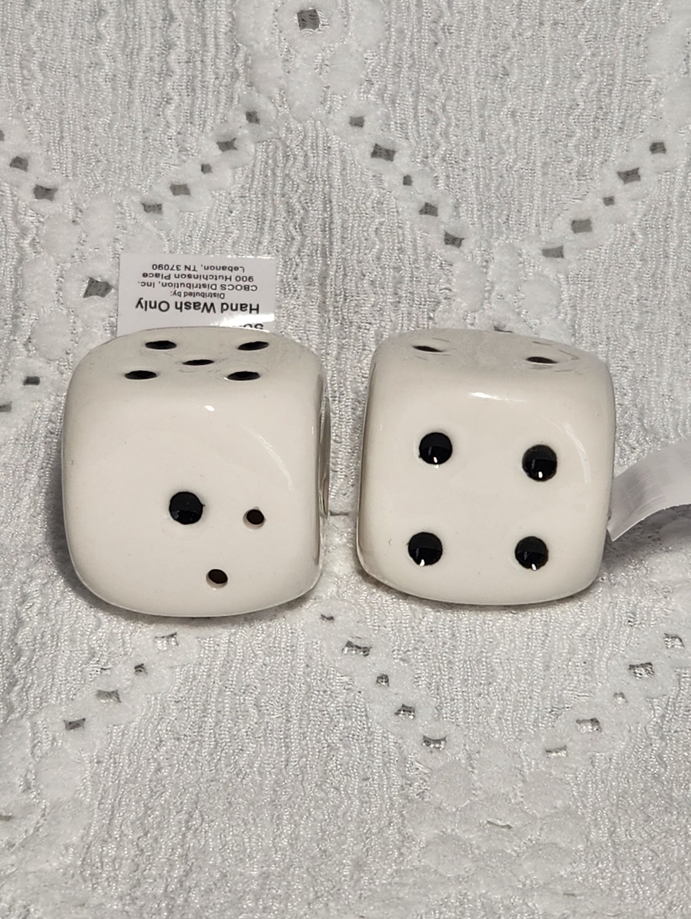Salt And Pepper Ceramic Dice Miniatures